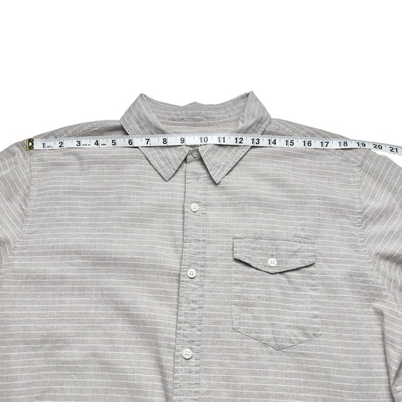 Bridge & Burn | Men | Tan Striped Short Sleeve Button Up Shirt | Size XL - Picture 3 of 11